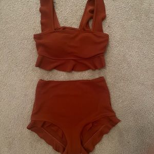 rust colored romwe bikini